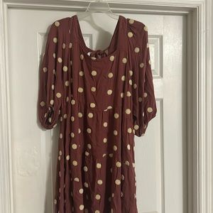 Women’s 3x puff sleeve polka dot dress